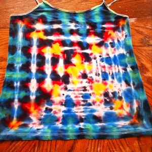 Custom tie dyed women's cami, size XL